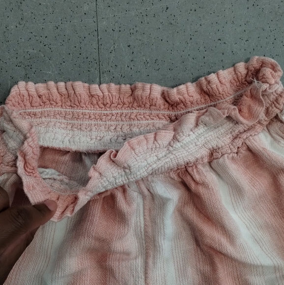 Girl's Wonder Nation Smocked Ruffle Waist Shorts Pink Stripe Size XL (14-16) - Picture 8 of 11